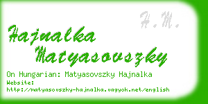 hajnalka matyasovszky business card